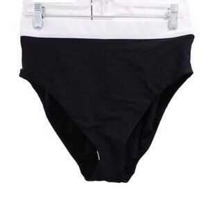 NEW Mimi Flamingo Brooke High Waist Panty Black White Layered Solids Size 10 900